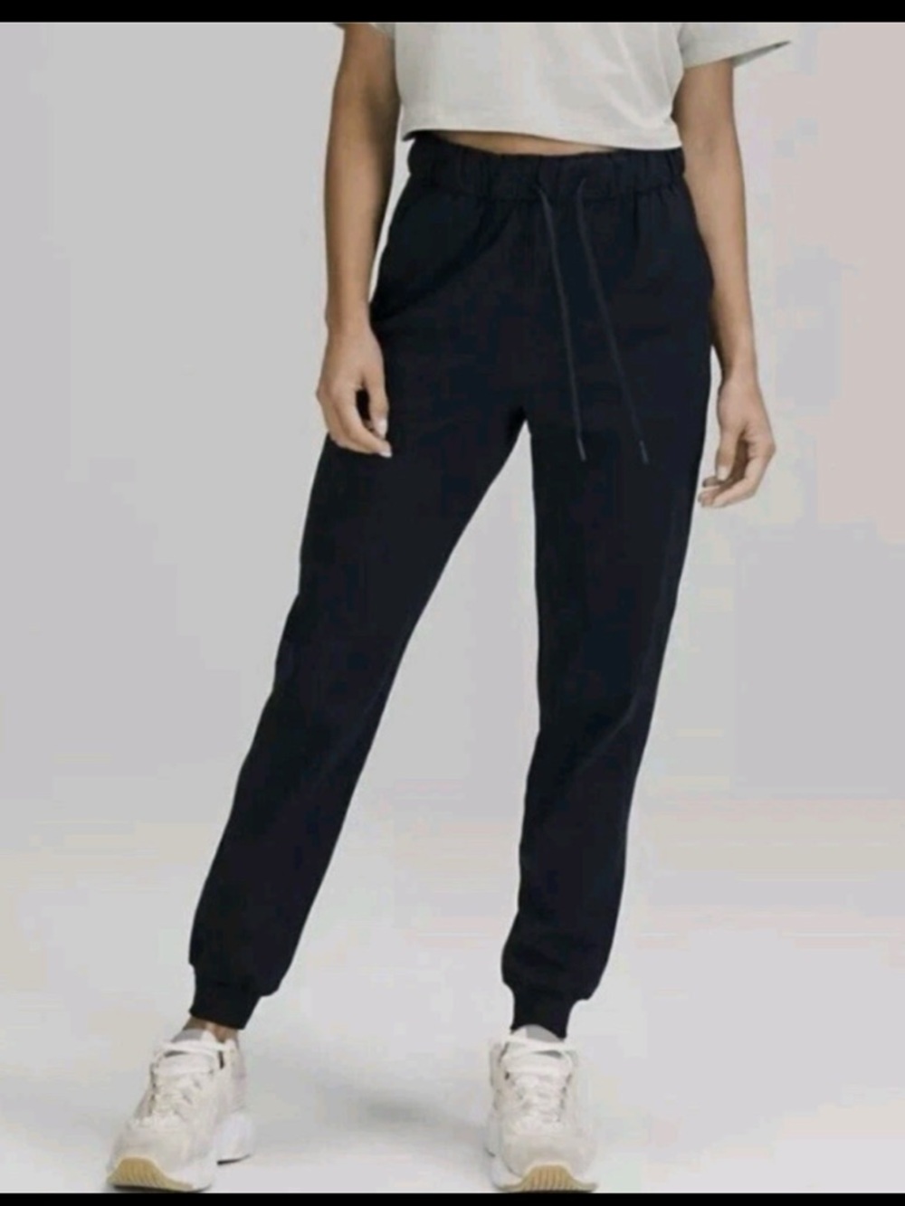 Lululemon Jogger Pants Womens 10 Black High‎ Rise Elastic Waist Athletic LW5CV4S